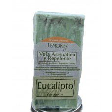 VELAS  DE TÉ DE LIMON Y EUCALIPTO AROMATICA CUADRADA  MEDIANA LEMONG